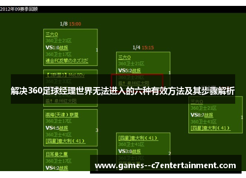 解决360足球经理世界无法进入的六种有效方法及其步骤解析